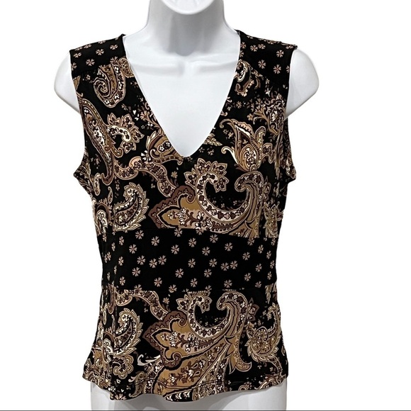 BCBGMaxAzaria Tank Top Paisley mixed pattern Size M - Picture 1 of 7
